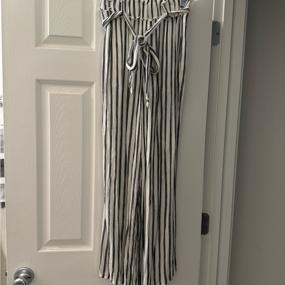 Striped Black and White Women's Pants